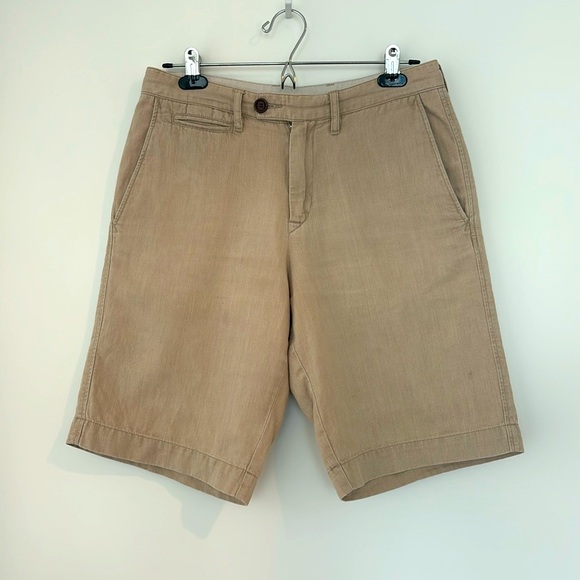 Lacoste Linen Cotton Slim-fit Shorts in Sand (US 30) - Picture 1 of 5